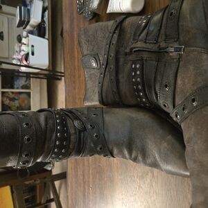 Corral Black Heeled Boots with Front Lacing